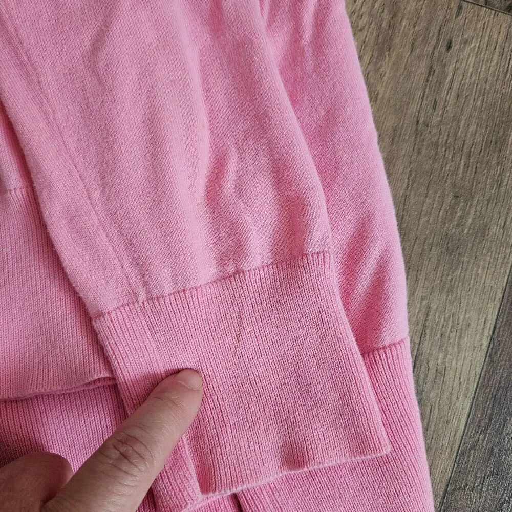 J.Crew Pink Button Front Cardigan Sweater Y2K Coquette Knit Womens Small